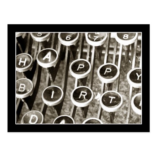 Vintage Typewriter Birthday Greeting Postcard Zazzle