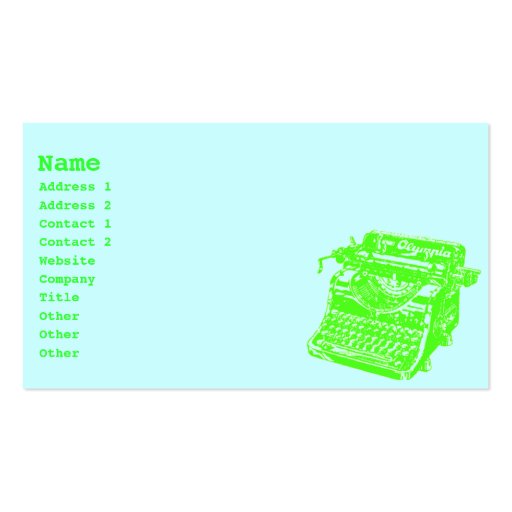 Vintage Typewriter Business Card Templates