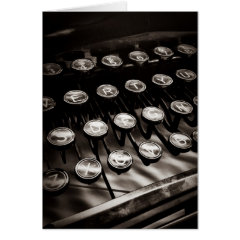 Vintage Typewriter Keys in Black and White Greeting Cards