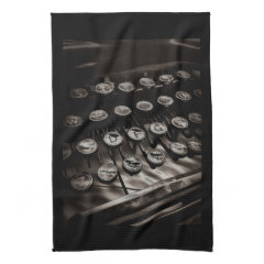 Vintage Typewriter Keys in Black and White Kitchen Towels