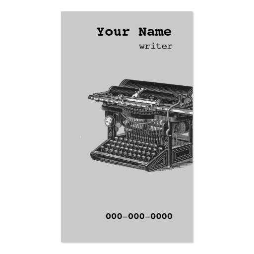 vintage typewriter writer - blogger business card (front side)