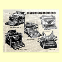 Vintage Typewriters - Illustrations postcards