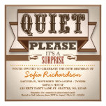 vintage typographic surprise birthday party invite