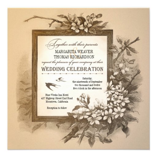 vintage typographic unique elegant wedding invites