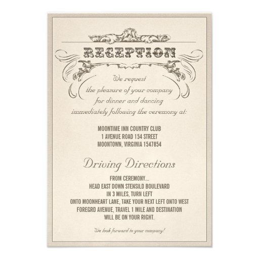 vintage typography aged design wedding reception invite