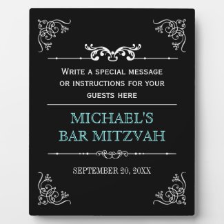 Vintage Typography Bar/Bat Mitzvah Plaque plaque
