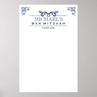 Vintage Typography Bar-Bat Mitzvah Sign-In print