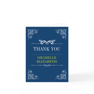 Vintage Typography Bar/Bat Mitzvah Thank You card