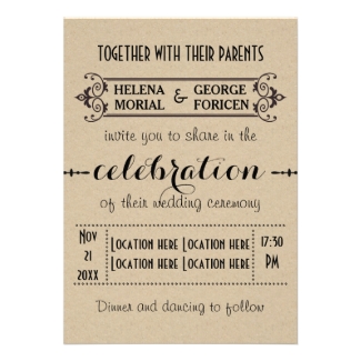 Vintage typography beige craft paper wedding