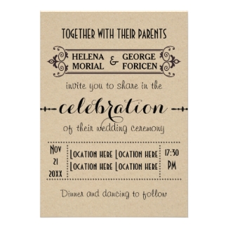 Vintage typography beige craft paper wedding