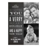 Vintage Typography Chalkboard Holiday Photo Card