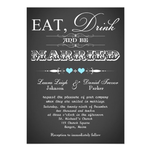 Vintage Typography Chalkboard Wedding Invite 10