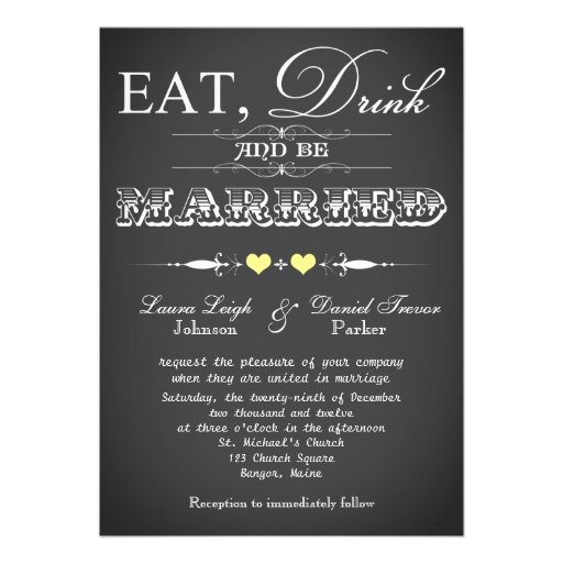 Vintage Typography Chalkboard Wedding Invite 4