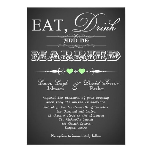 Vintage Typography Chalkboard Wedding Invite 5