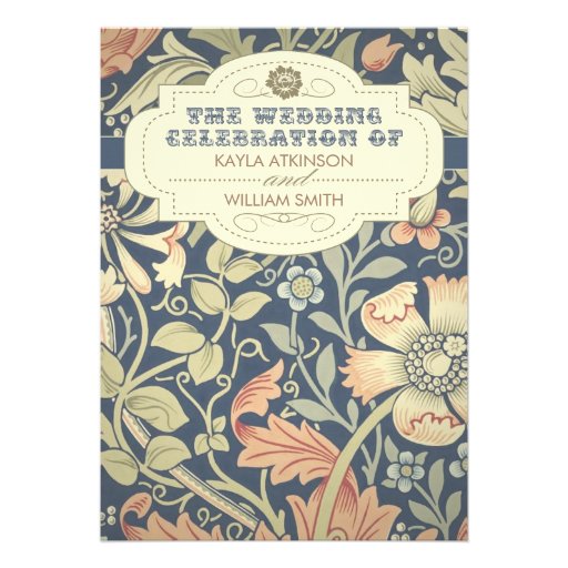 vintage typography colorful wedding invitations