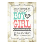 Vintage Typography Gender Reveal Party Invitation