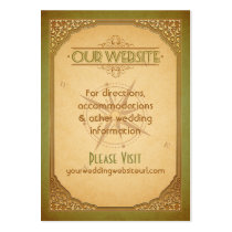 Vintage Typography Gold Green Compass Website Card business cards