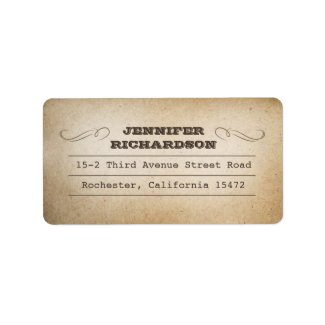 vintage typography old address labels