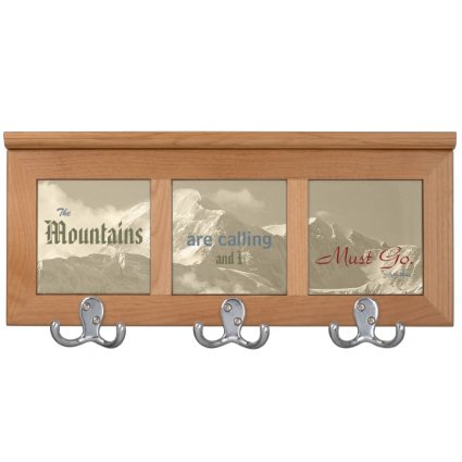 Vintage Typography The mountains are calling; Muir Coat Racks