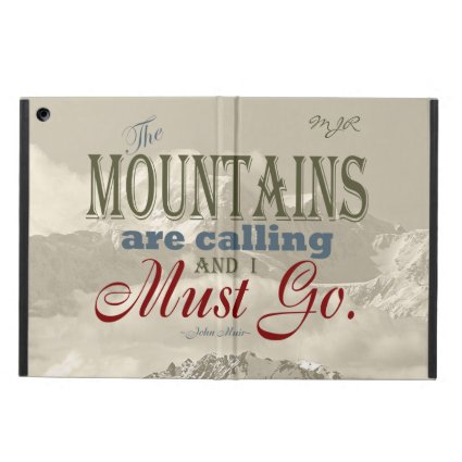 Vintage Typography The mountains are calling; Muir iPad Air Cover
