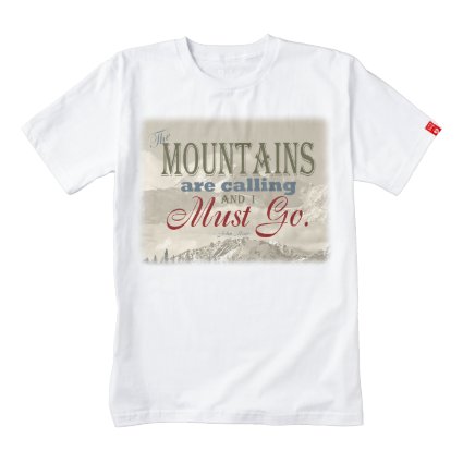 Vintage Typography The mountains are calling; Muir Zazzle HEART T-Shirt