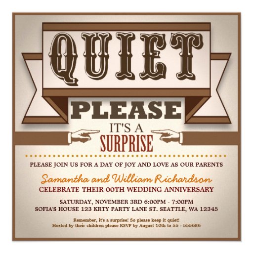 vintage typography unique anniversary invitations