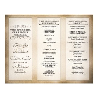 vintage typography wedding programs letterhead