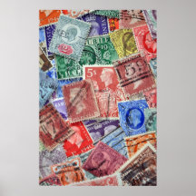 Vintage Uk Stamps Collection Print