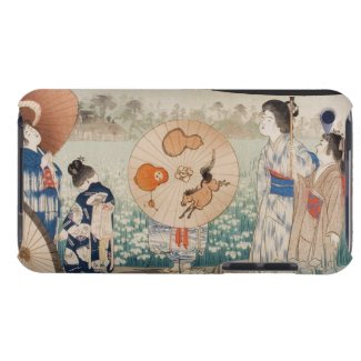 Vintage ukiyo-e japanese ladies with umbrella art barely there iPod covers