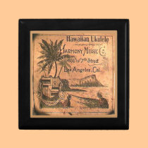 Vintage Ukulele Lable Gift Box gift boxes