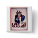Vintage Uncle Sam Army Recruitment Poster buttons by DejaVu_Images Vintage Uncle Sam Army Recruitment Poster buttons