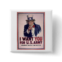 Vintage Uncle Sam Army Recruitment Poster buttons