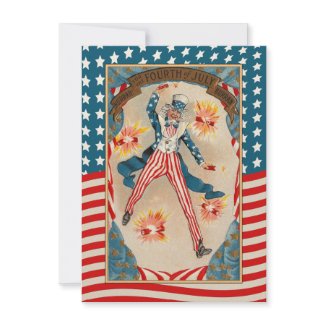 Vintage Uncle Sam July 4 BBQ Invitations zazzle_invitation