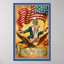 Vintage Uncle Sam Patriotic Poster Print