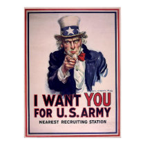 Vintage Uncle Sam Recruitment Poster posters
