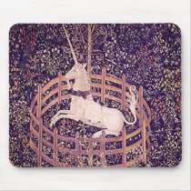 Vintage Unicorn In Captivity Tapestry Mousepads