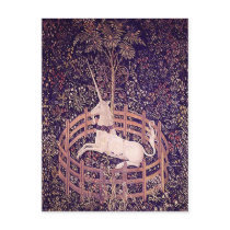 Vintage Unicorn In Captivity Tapestry Post Cards