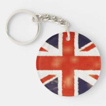 Vintage Union Jack Acrylic Round Keychain Acrylic Key Chain