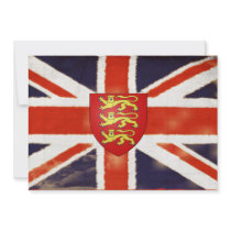 Vintage Union Jack Coat Of Arms Invitations