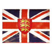 Vintage Union Jack Coat Of Arms Invitations invitations