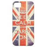 Vintage Union Jack flag keep calm and carry on iPhone 5 Case