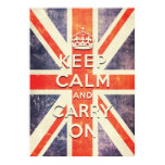Vintage Union Jack flag keep calm and carry on Poster