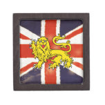Vintage Union Jack Heraldry Lion Keepsake Box Premium Jewelry Box