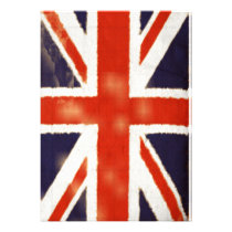 Vintage Union Jack Invitation (Vertical) invitations