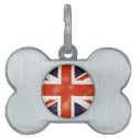 Vintage Union Jack Premim Dog ID Tag Pet Name Tags