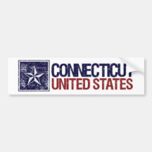Vintage United States with Star – Connecticut Bumper Sticker
