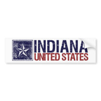 Vintage United States with Star – Indiana Bumper Stickers