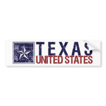 Vintage United States with Star – Texas Bumper Sticker