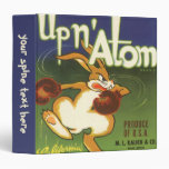 Vintage Up n Atom Carrots Label Art Boxing Rabbit 3 Ring Binders