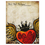 Vintage Urban Tattoo Winged Heart Letterhead